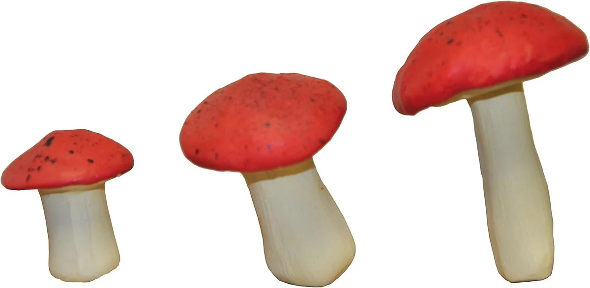 G &amp; F Products G &amp; F MiniGardenn 10025 Fairy Garden Miniature Mushrooms Orange .5 .75 1.25 garden decor — product photo