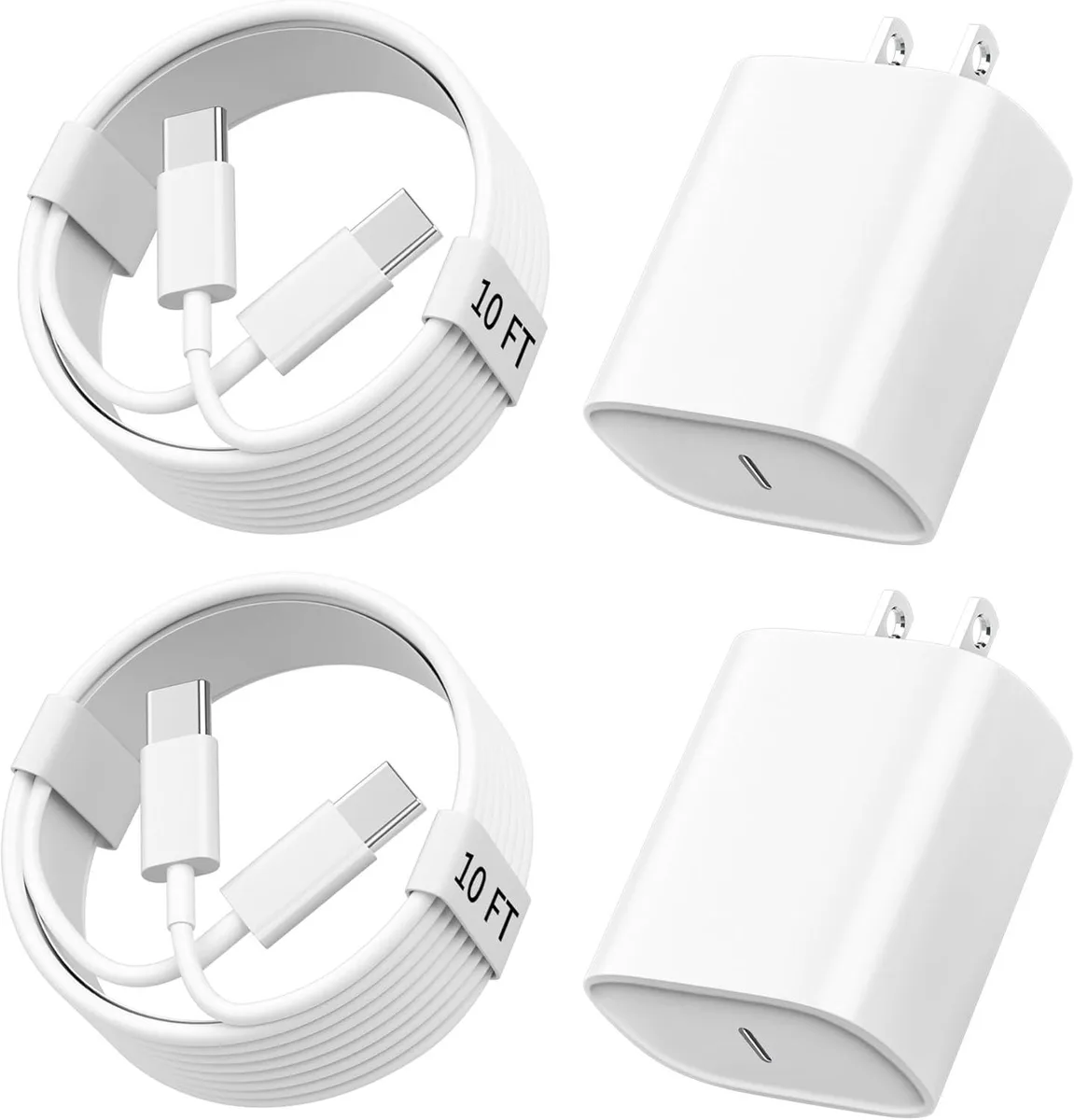ONITOON ONITOON 20W USB-C Wall Charger with 10ft Cable 2-Pack — product photo