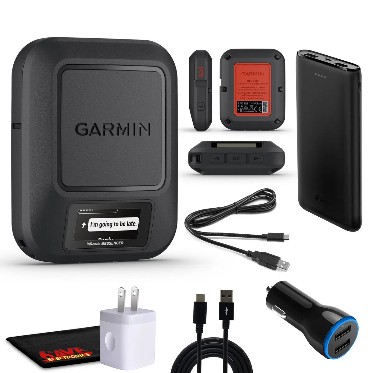 Garmin Garmin inReach Messenger Satellite Communicator Bundle 2.7" 10ft Cable 28-Day Battery 24/7 SOS — product photo