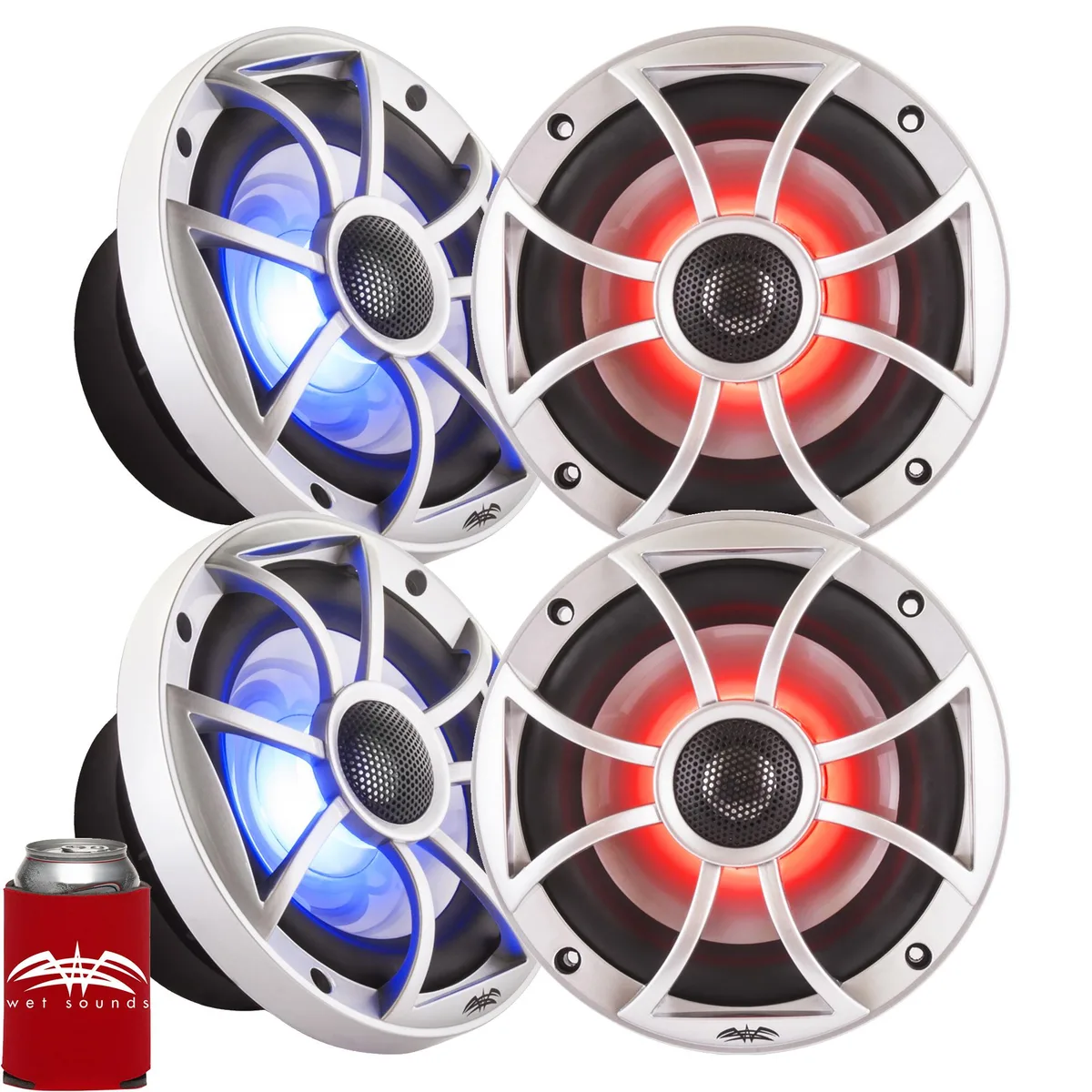 Wet Sounds Wet Sounds RECON 6-S RGB 6.5" 60W RMS Coaxial Car Speakers Silver Grilles — product photo