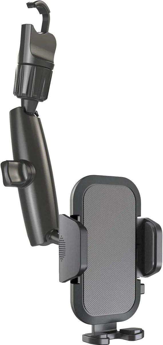 Keyence Keyence 2026 Upgraded Rear View Mirror Phone Mount 360 Dual Rotation .448 Rod 4-7 Inch — product photo