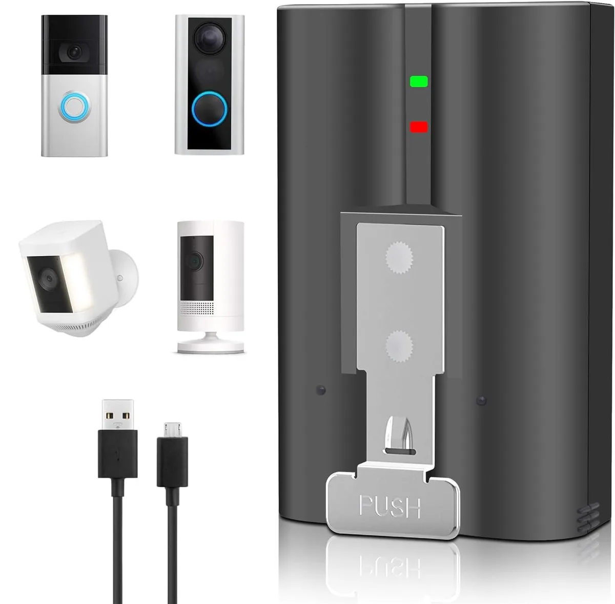AIKEBATT V4 6040mAh NiMh Camera Battery for Ring Doorbell 2 3 4 3+ Stick Up Cam 2nd 3rd Gen — product photo