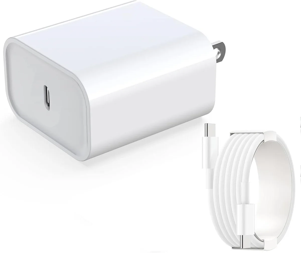 BONAEVER BONAEVER 30W USB-C PD charger with 6ft C-to-C cable — product photo