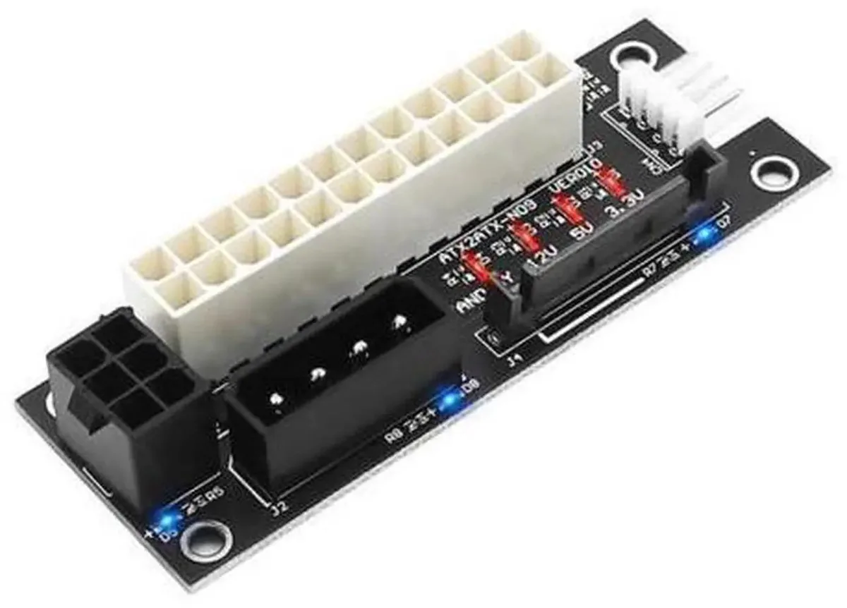 SMUGDESK SMUGDESK Add2psu Dual PSU Sync Board 24Pin to Molex SATA 6Pin Power Splitter Cord — product photo