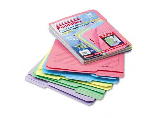 TOPS TOPS 45270 Printed Notes Folders Fastener 1/3 Cut Top Tab Letter Assorted 30 Pack — product photo