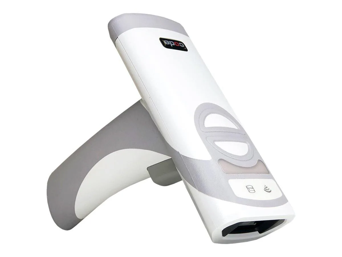 Light-grey handheld barcode scanner with Bluetooth 5