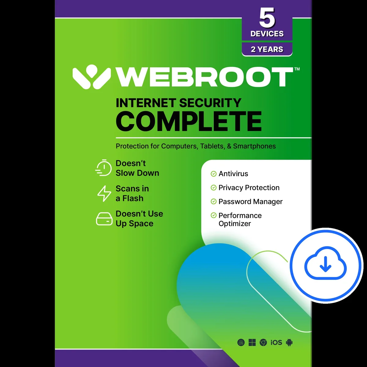 Webroot Software, Inc. Webroot Software, Inc. 25124-16 SecureAnywhere Internet Security Complete 5 Device 2 Year Download — product photo