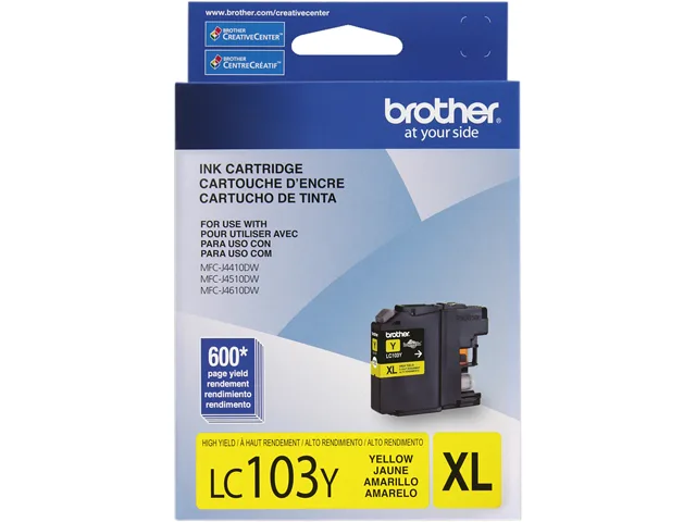 Brother Brother LC103Y Yellow High Yield Ink Cartridge 600 Pages — product photo