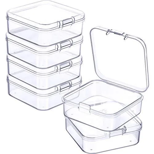Jetec 6 Mini Clear Storage Boxes 2.1 x 2.1 x 0.8 Inch — product photo