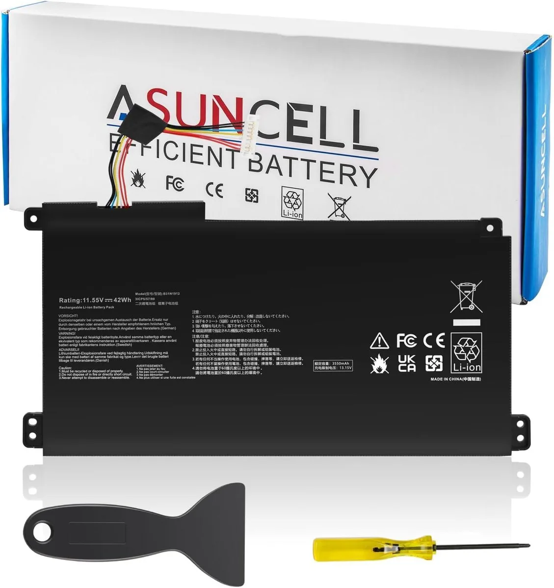 PISKEKAT PISKEKAT B31N1912 laptop battery 11.55V 42Wh 3-cell Li-ion — product photo
