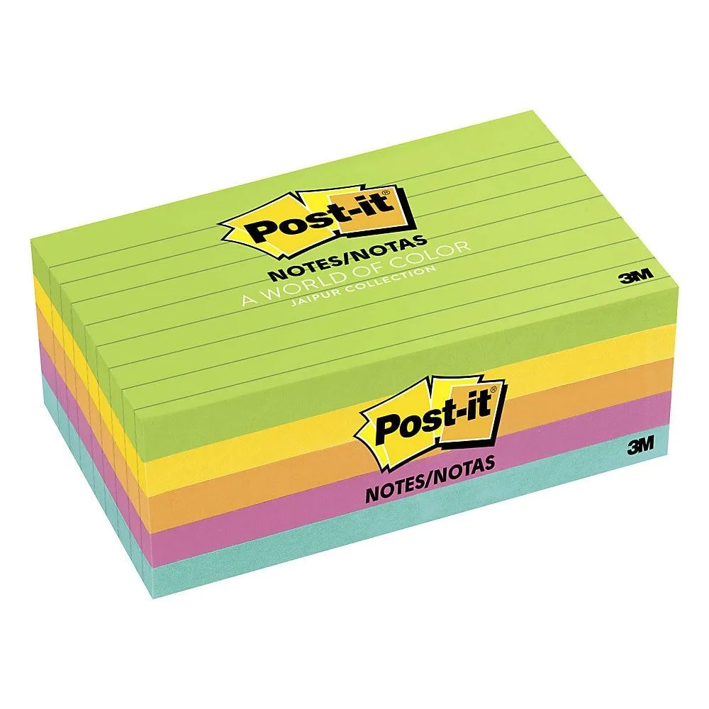 Post-it Notes Post-it Notes Jaipur Colors Lined Sticky Notes 5 Pack 6355AU — product photo