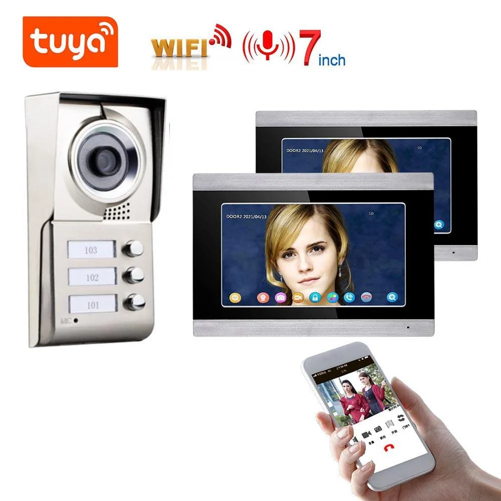 visiPower visiPower 7" Touch Video Intercom Kit — 1 doorbell + 2 monitors, 128 GB max storage — product photo