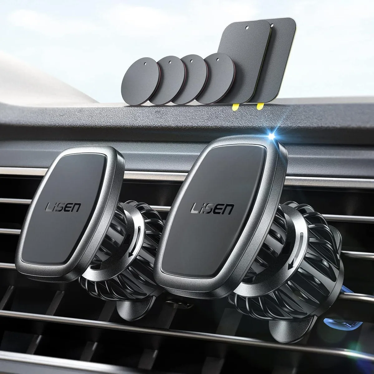 Keyence Keyence 2 Pack Magnetic Car Phone Mount Vent 6 Magnets — product photo