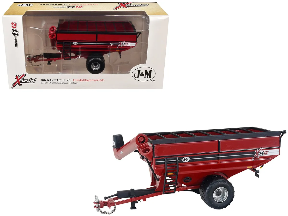 SpecCast Collectibles SpecCast Collectibles J&amp;M 1112 X-Tended Reach Grain Cart Red 1/64 Diecast hobby collectible — product photo
