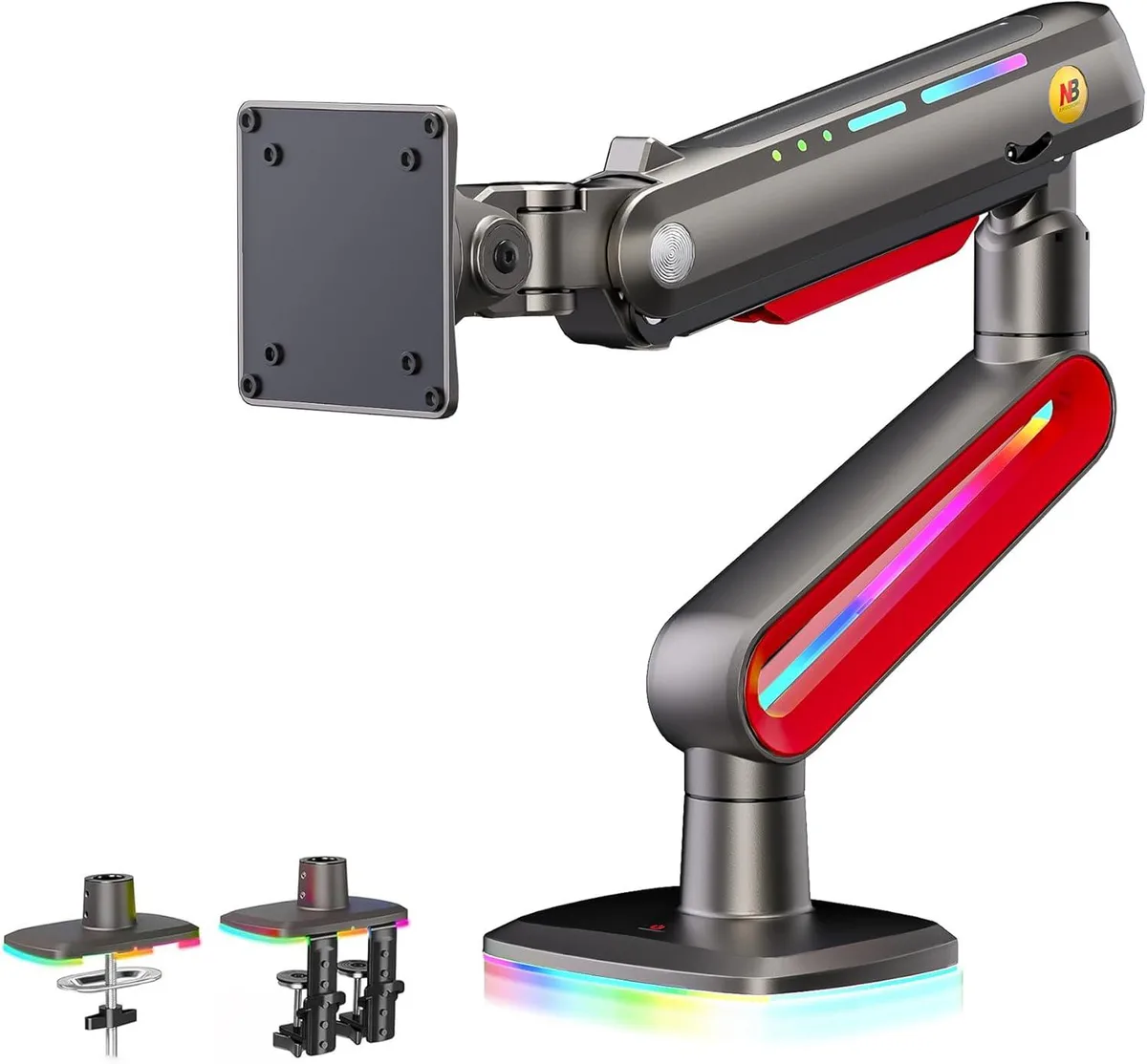 BFKK BFKK Gaming Monitor Arm 32-60in 20kg VESA 75/100 RGB Red — product photo