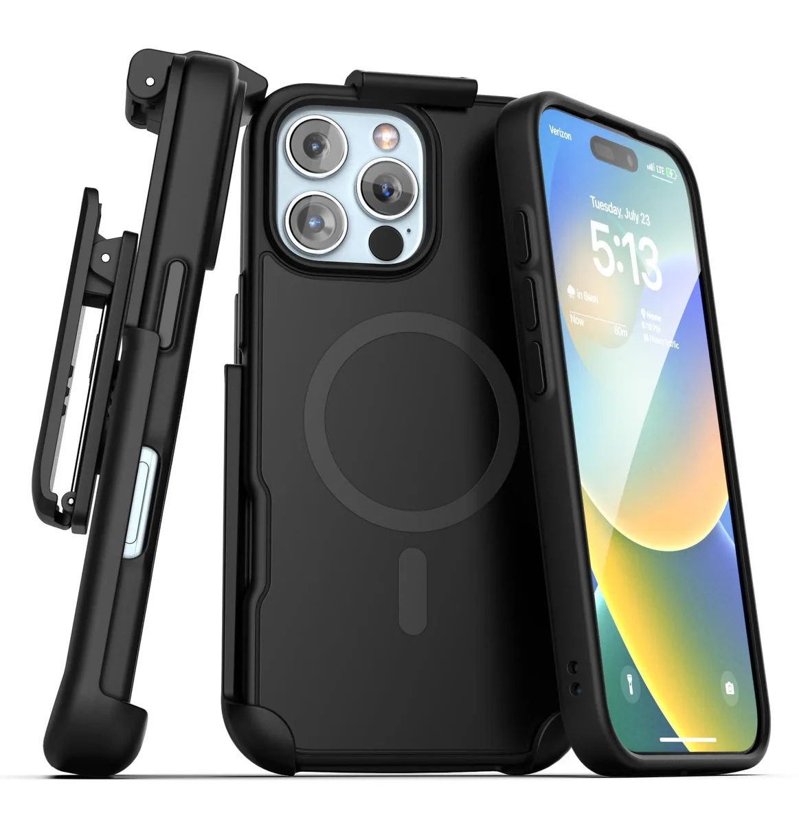 ENCASED SlimShield iPhone 16 Pro Max Belt Clip Case Matte Black cell phones - unlocked — product photo