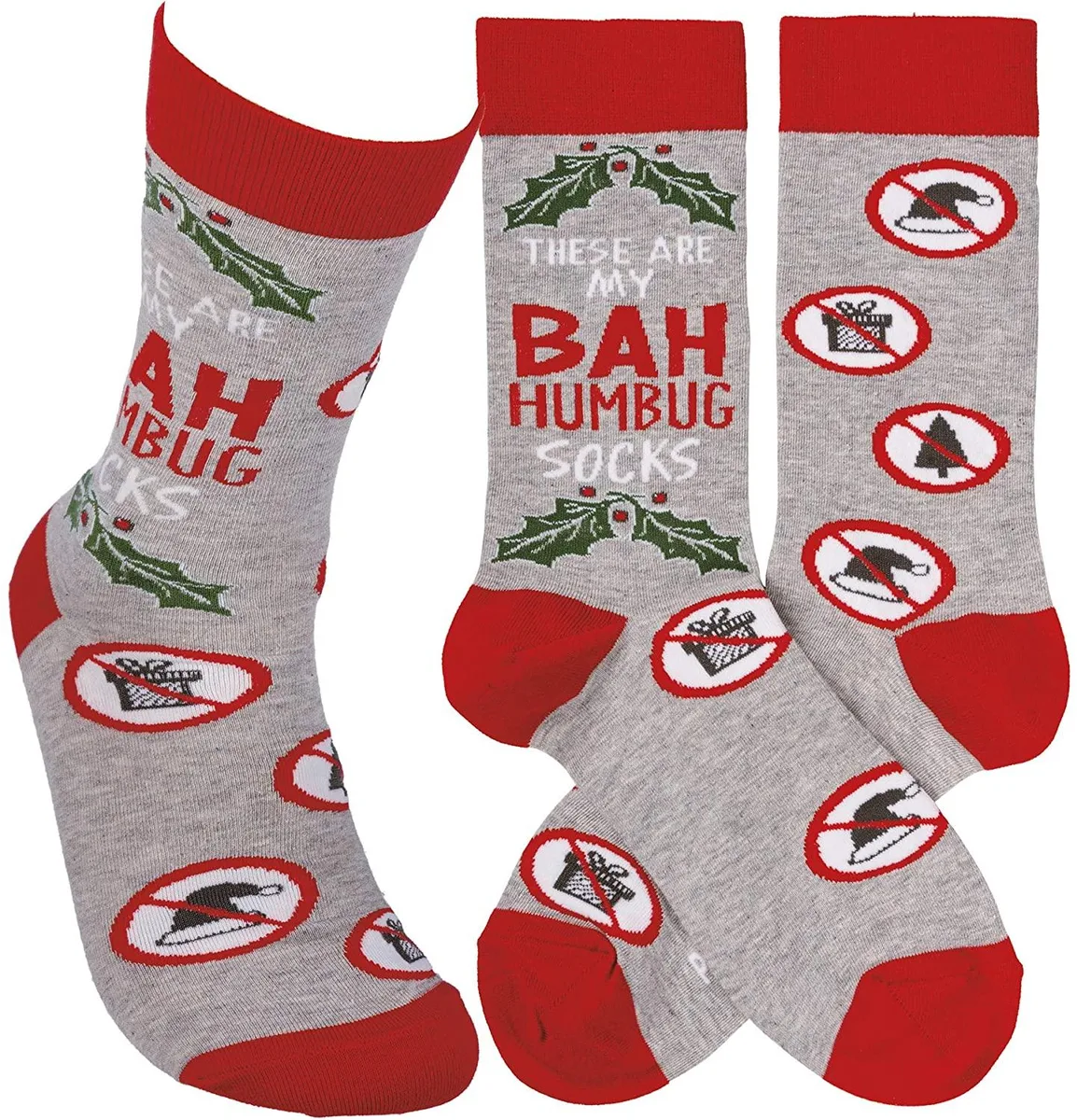 Primitives By Kathy Primitives By Kathy 109634 Bah Humbug Socks — product photo