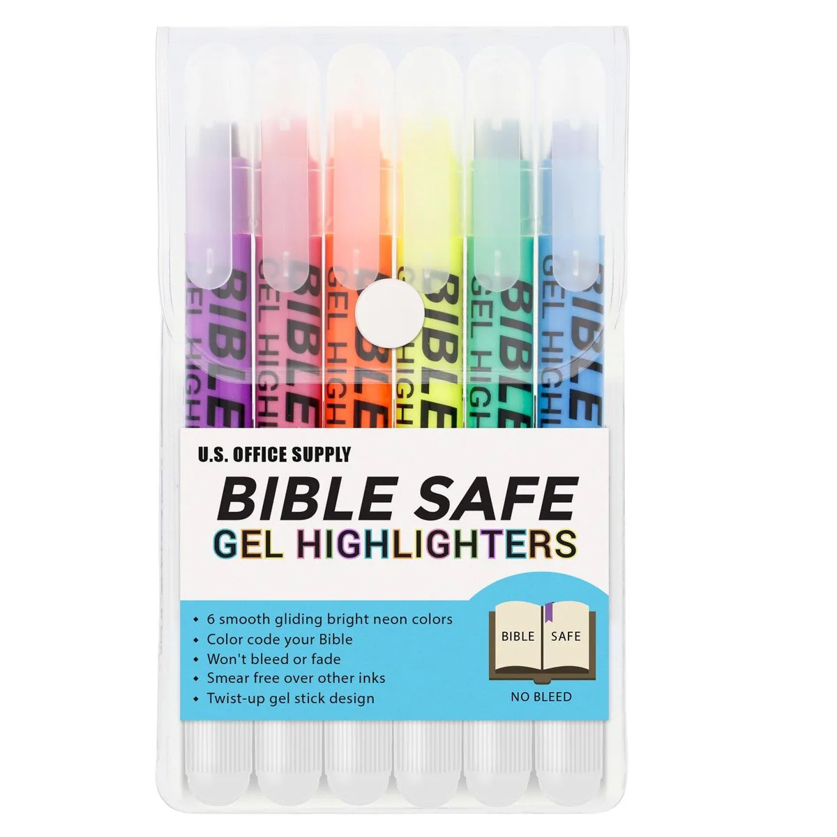  U.S. Office Supply Bible Safe Highlighter Set of 6 — product photo