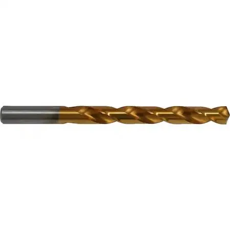 Cobalt jobber drill bit, gold TiN coating, split point tip