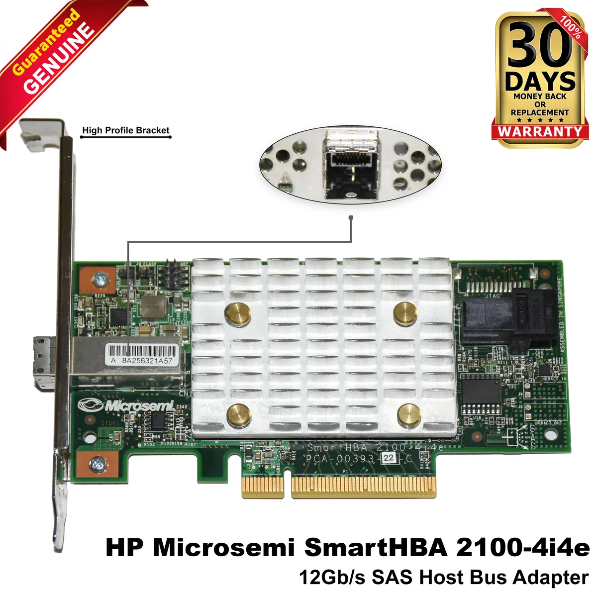 HP HP Microsemi SmartHBA 2100-4i4e 12 Gb/s SAS Host Bus Adapter 858096-001 laptop replacement part — product photo