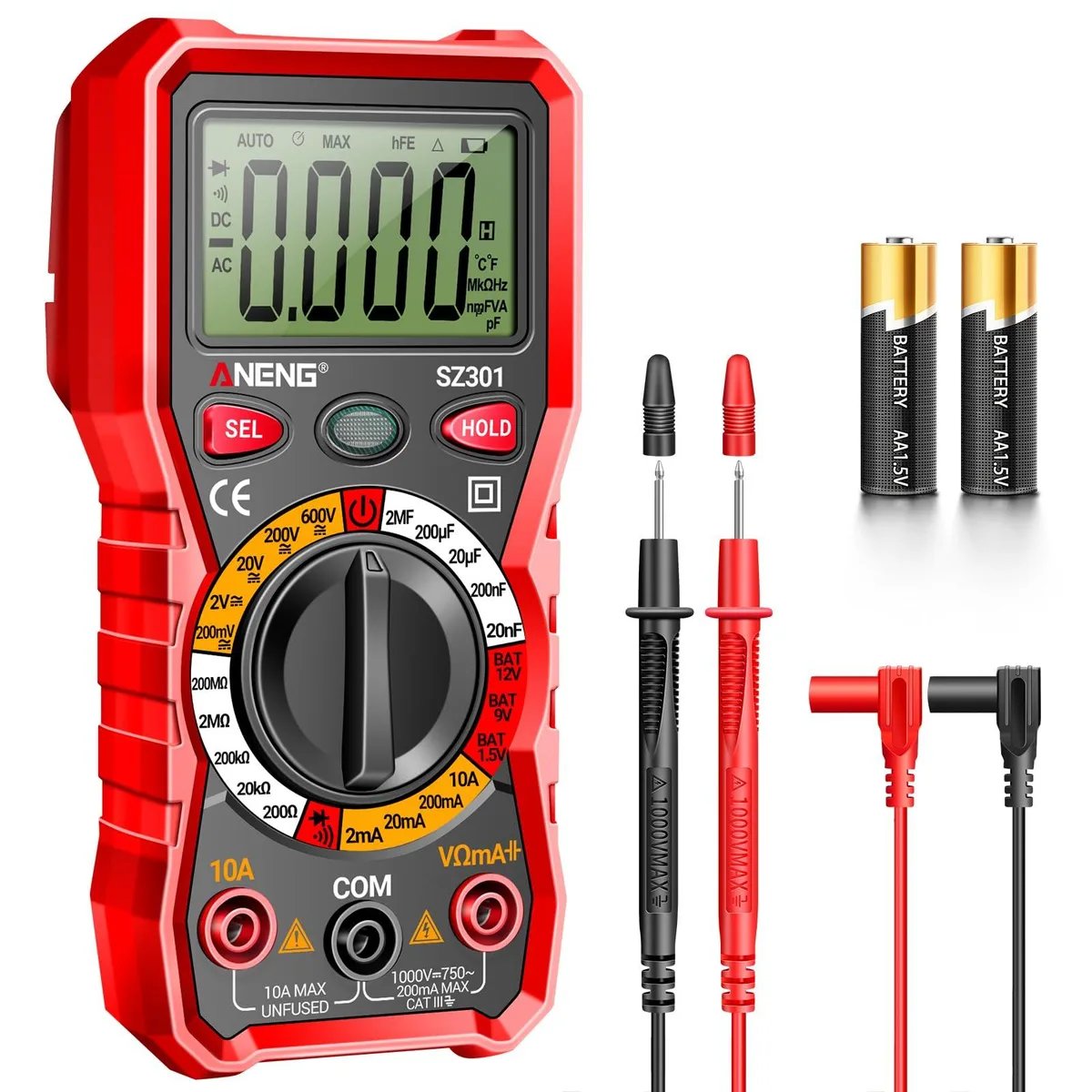  ANENG SZ301 Digital Multimeter with Case — product photo