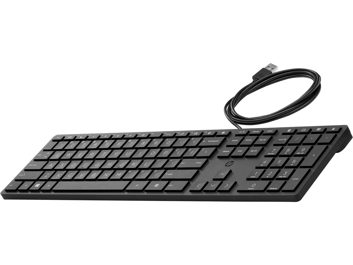 HP HP Wired Desktop 320K Keyboard 9SR37AA Black USB Plunger — product photo