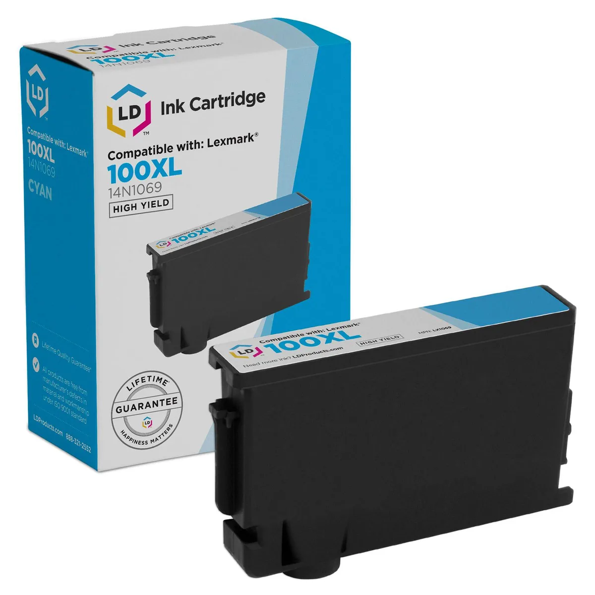 LD Products LD Products Compatible Ink Cartridge for Lexmark 100XL 14N1069 High Yield Cyan — product photo