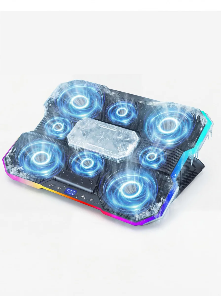  ENHANCE 8-Fan Laptop Cooling Pad with Thermoelectric Cooler Blue — product photo