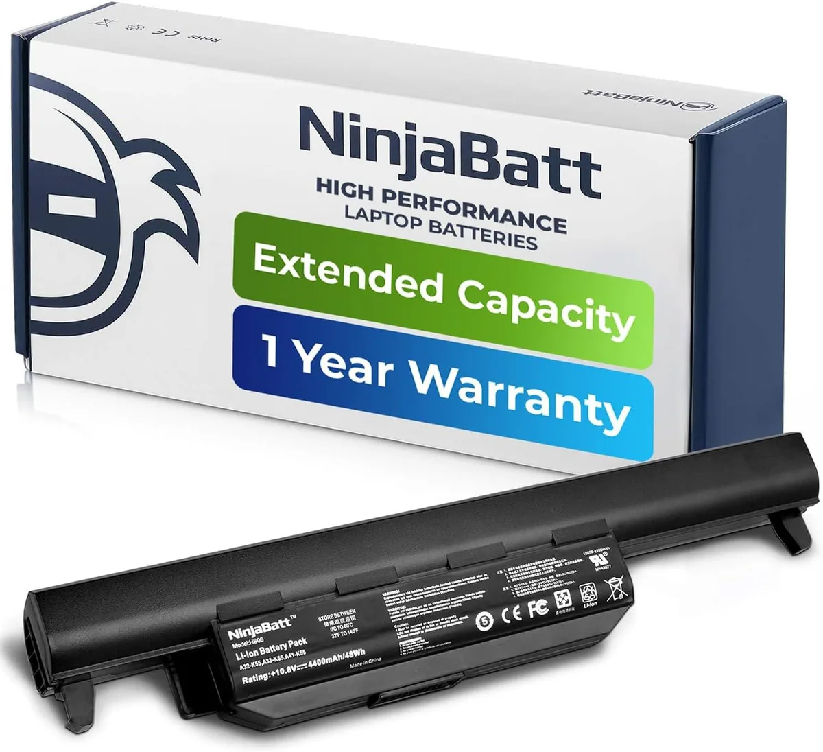 PISKEKAT PISKEKAT A32-K55 laptop battery 6 cells 4400mAh 48Wh 10.8V — product photo