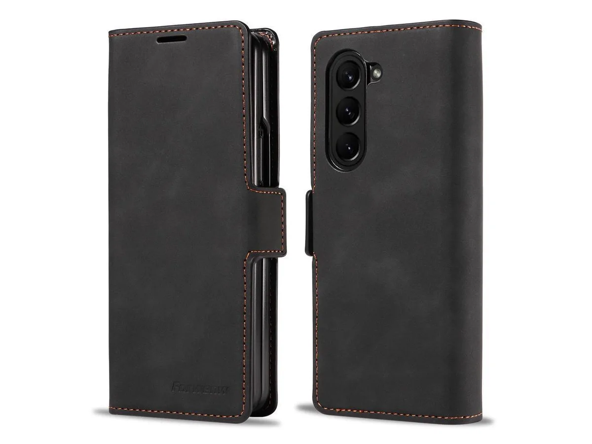 BONAEVER BONAEVER Samsung Galaxy Z Fold 5 PU Leather TPU Wallet Case Black — product photo