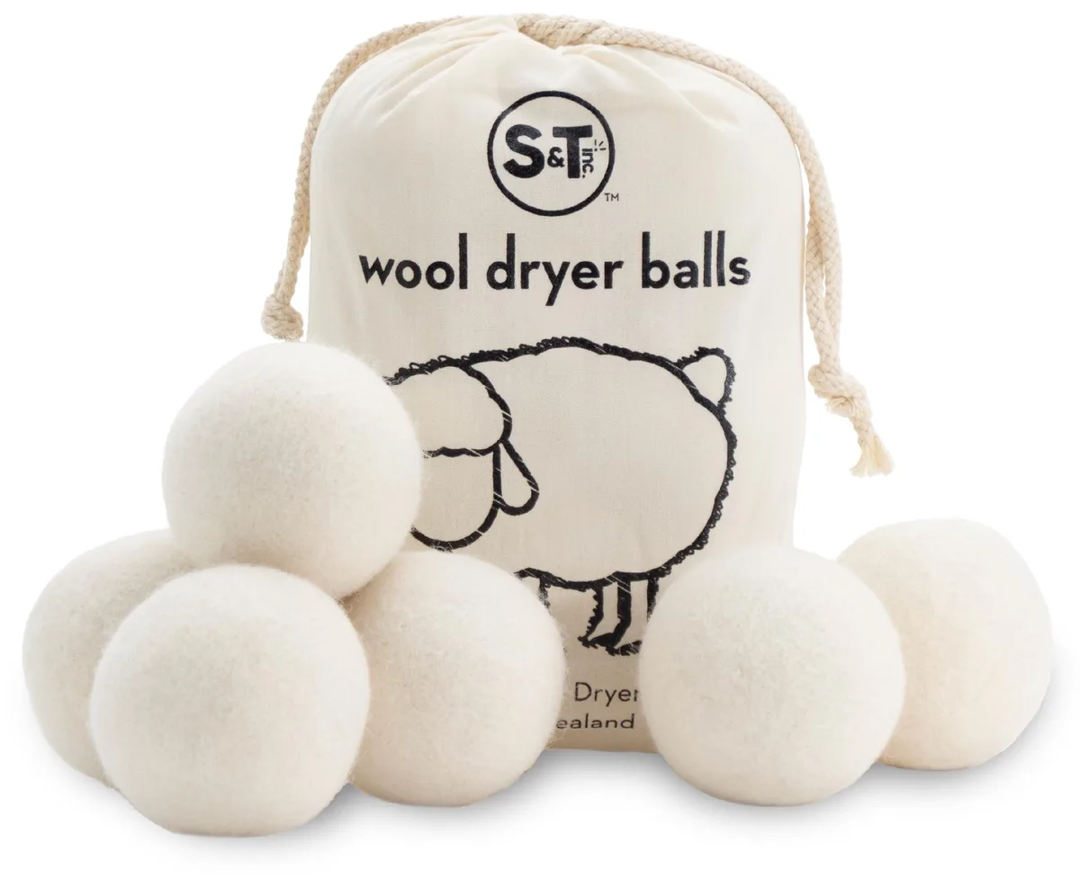  S&amp;T INC. 599701 Wool Dryer Balls 2.9 in 6 Pack — product photo