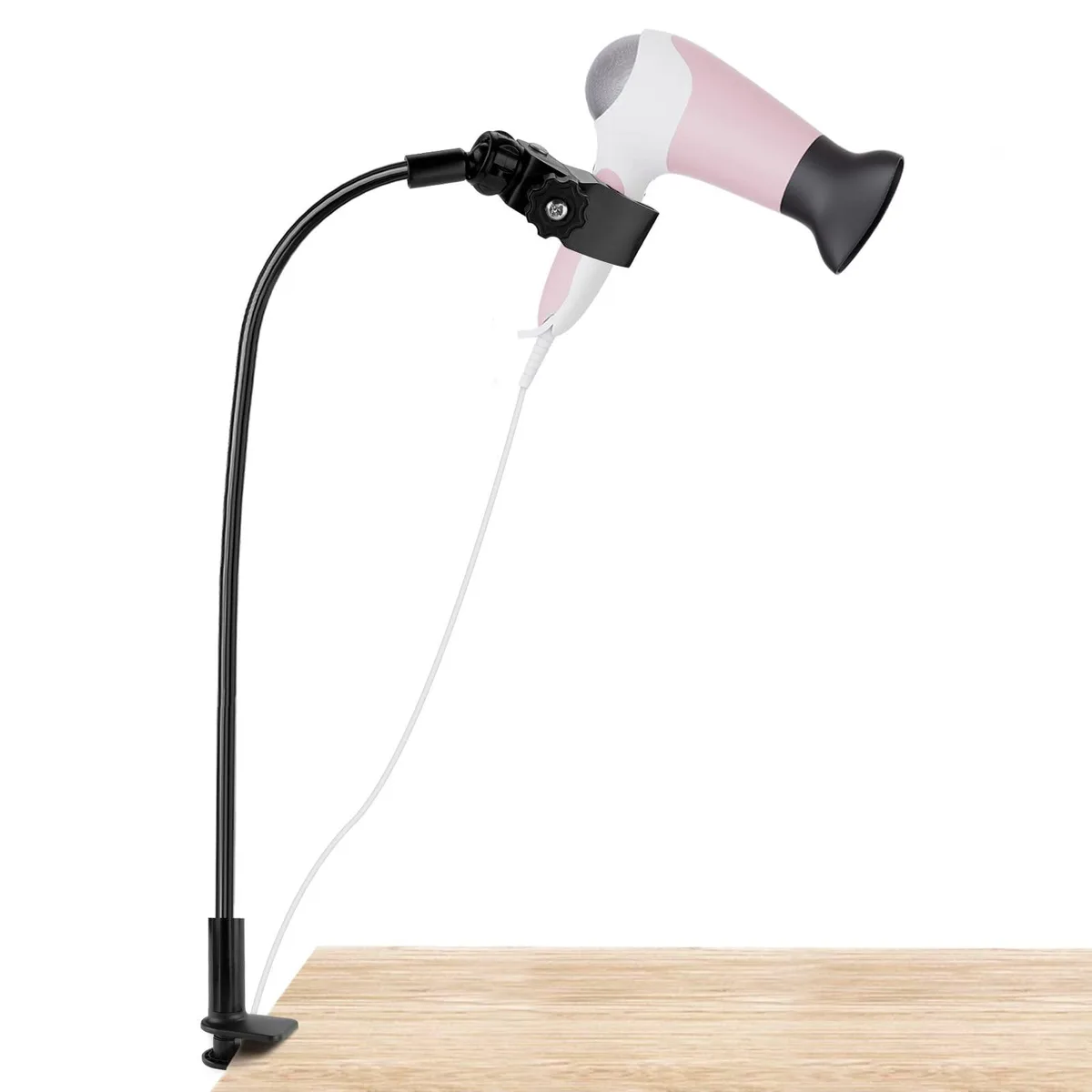 360 Degree Rotating Hair Dryer Stand Black 26in — product photo