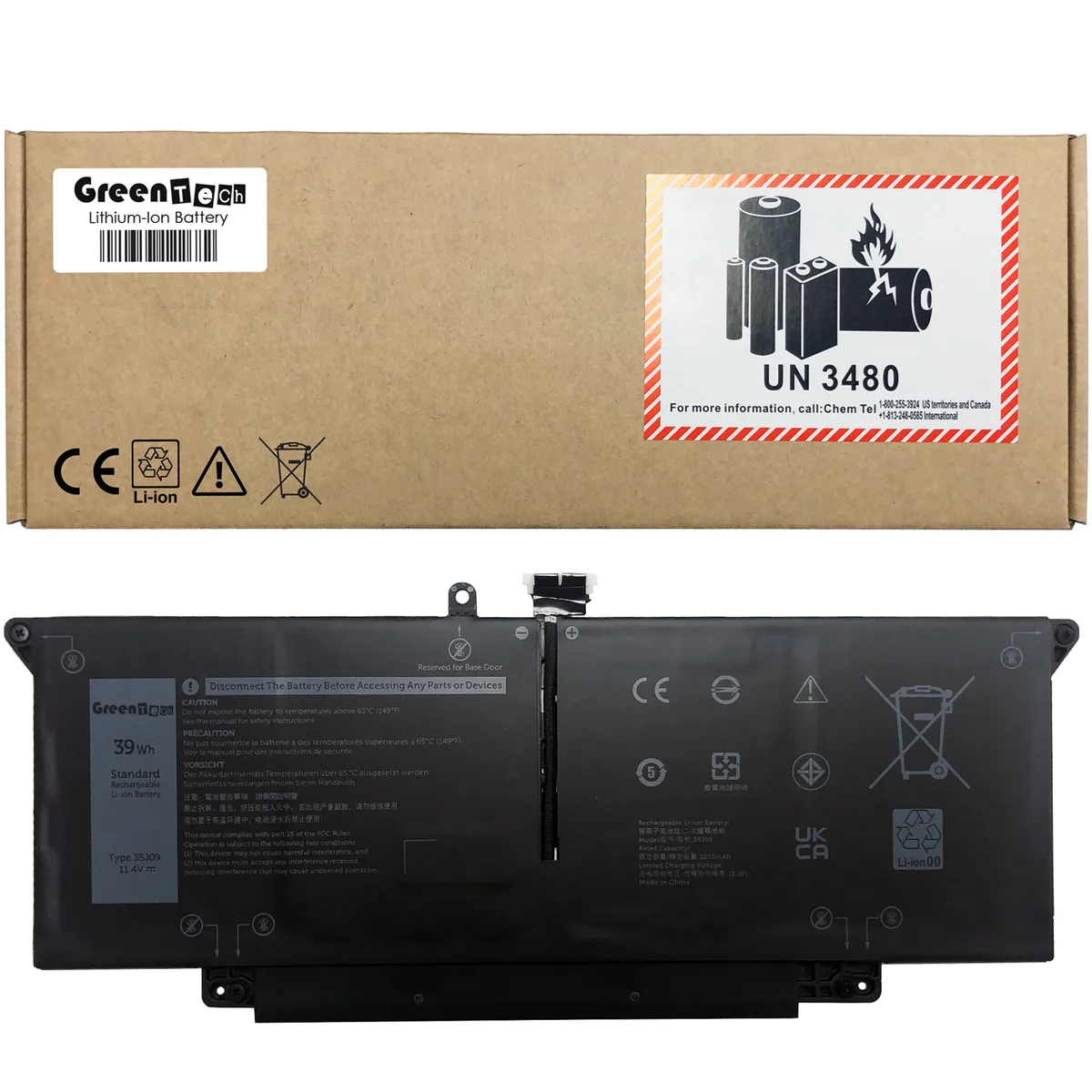 NShi NShi 35J09 laptop battery for Dell Latitude 7310 7410 11.4V 39WHR — product photo