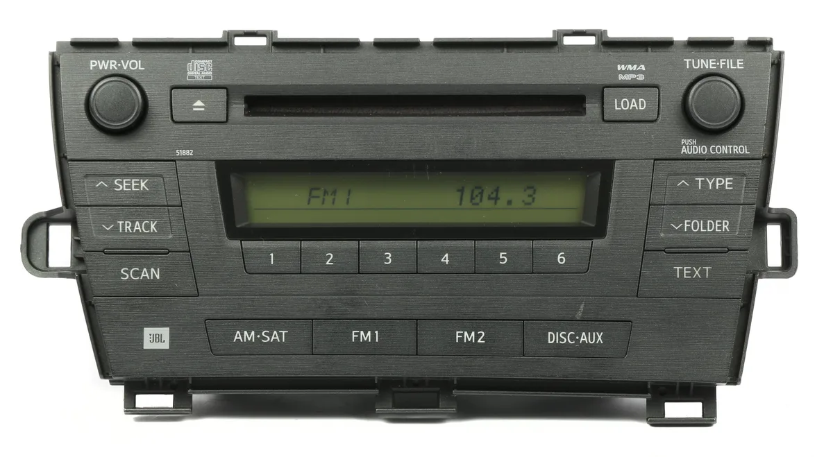 1 Factory Radio 1 Factory Radio 86120-47370 AM FM MP3 6 Disc CD Receiver Face 51882 2010-2011 Prius — product photo