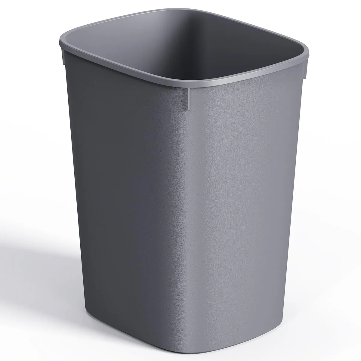 Twelve slim grey plastic bins with lids, 2.6 gallon capacity