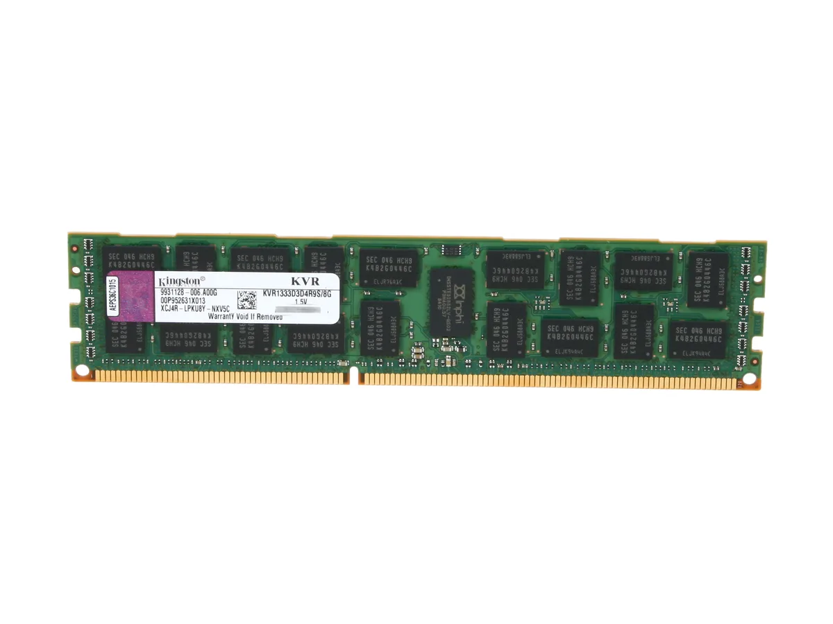 Kingston Technology Corp. Kingston Technology Corp. KVR1333D3D4R9S/8G 8GB DDR3 1333 CL9 ECC Registered memory upgrade — product photo