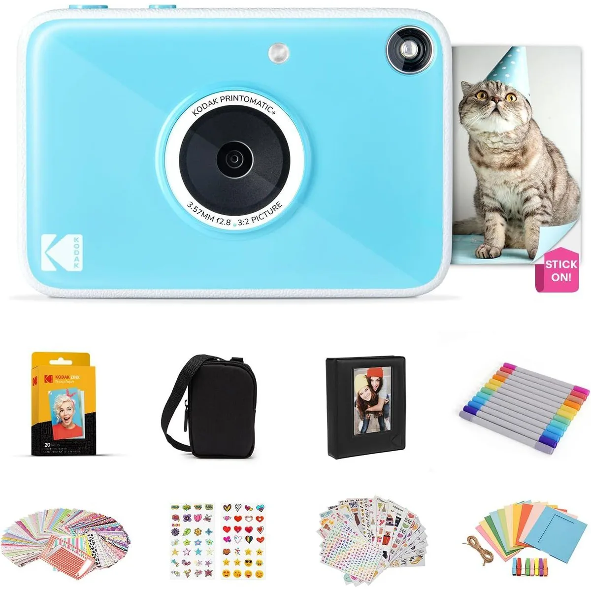 Kodak Kodak Printomatic+ 10MP Instant Film Camera Blue Gift Bundle 20 Prints — product photo