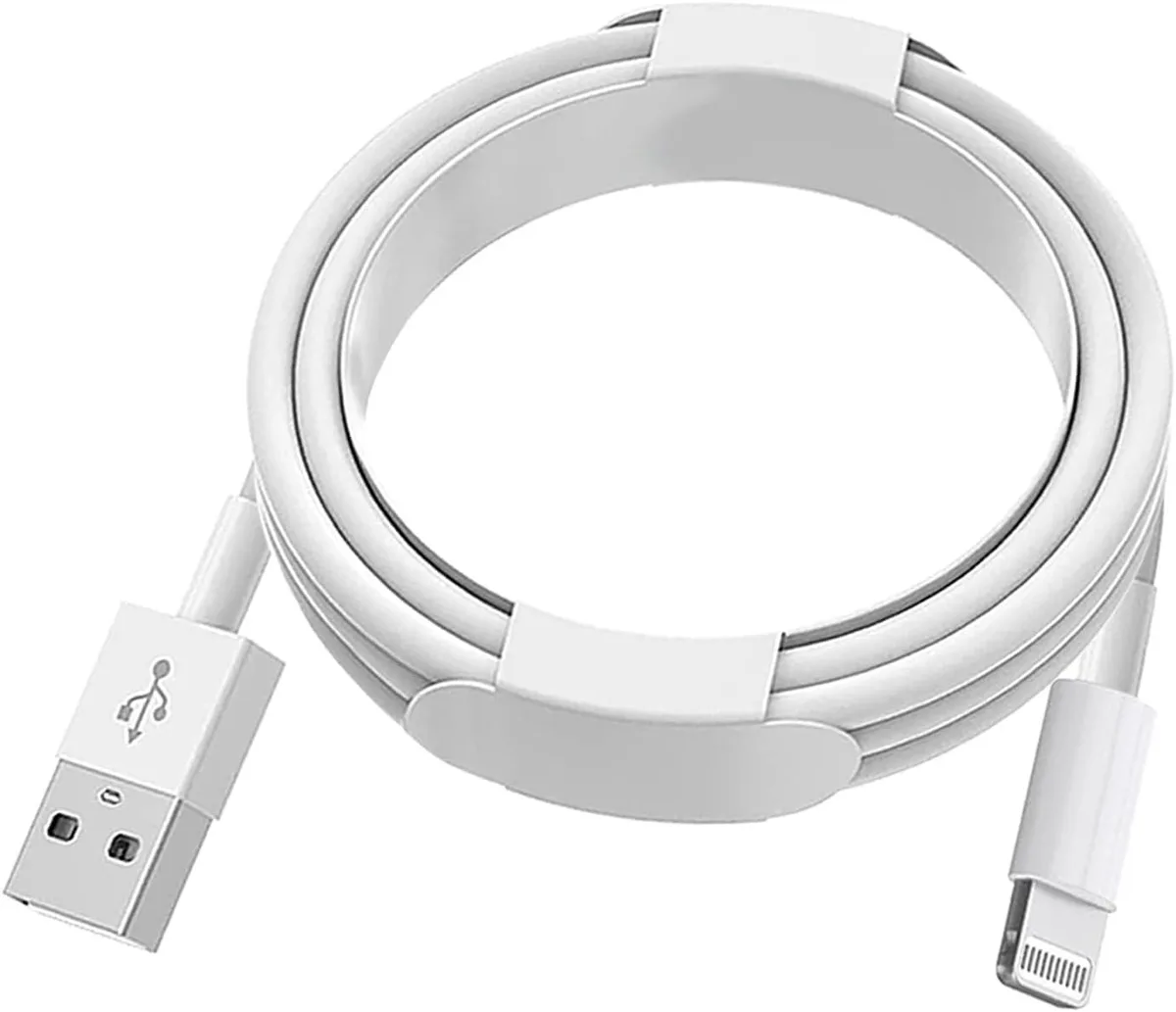 White 3 ft Lightning to USB cable with rounded TPE jacket