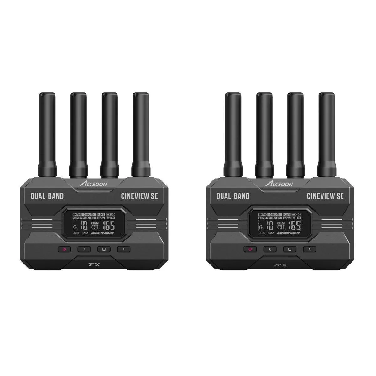 Compact wireless video transmitter with 1.3 inch OLED screen