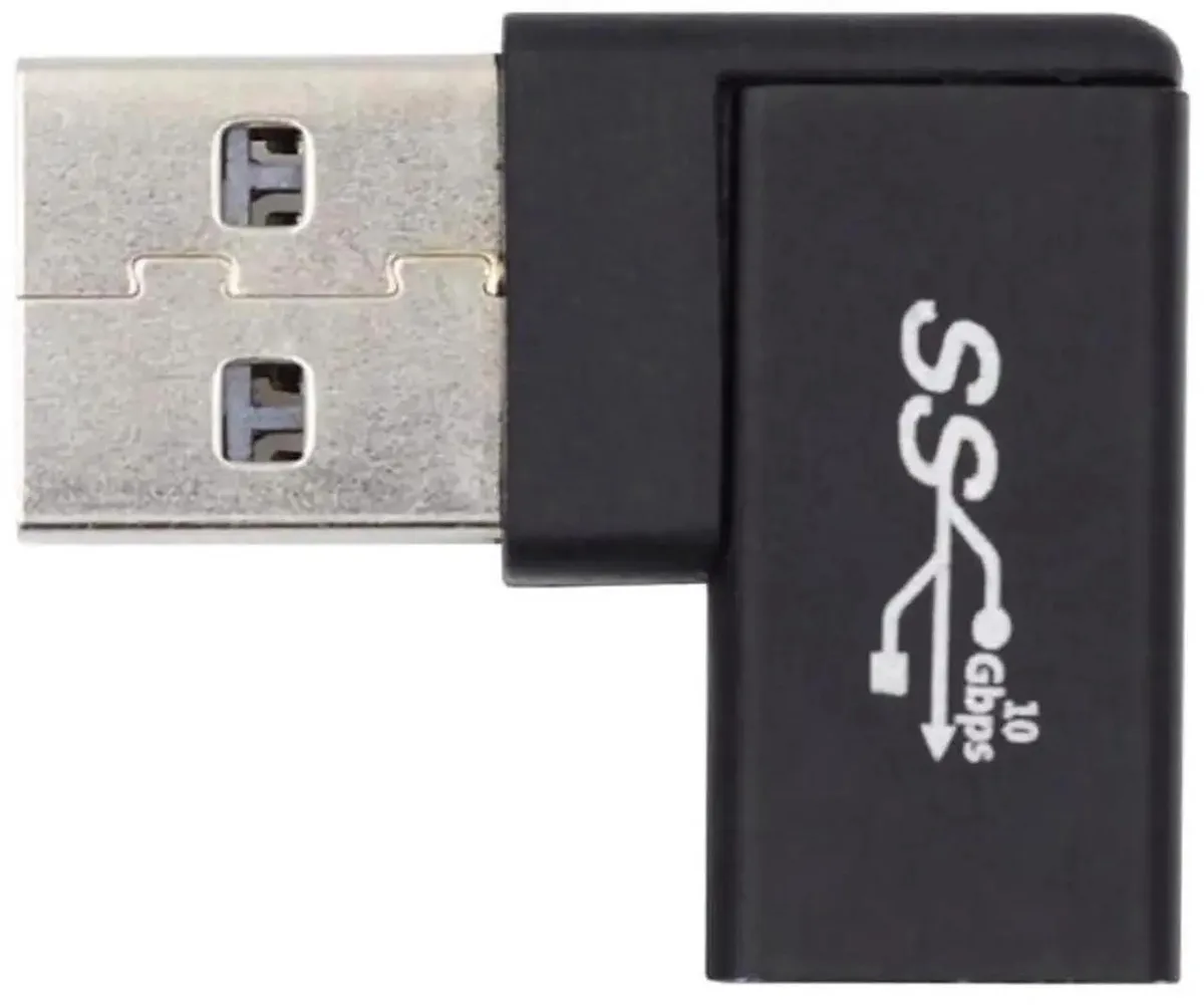 SMUGDESK SMUGDESK Opposite U-Shape Right Up Angled USB-C Female to USB 3.0 A Male Adapter — product photo