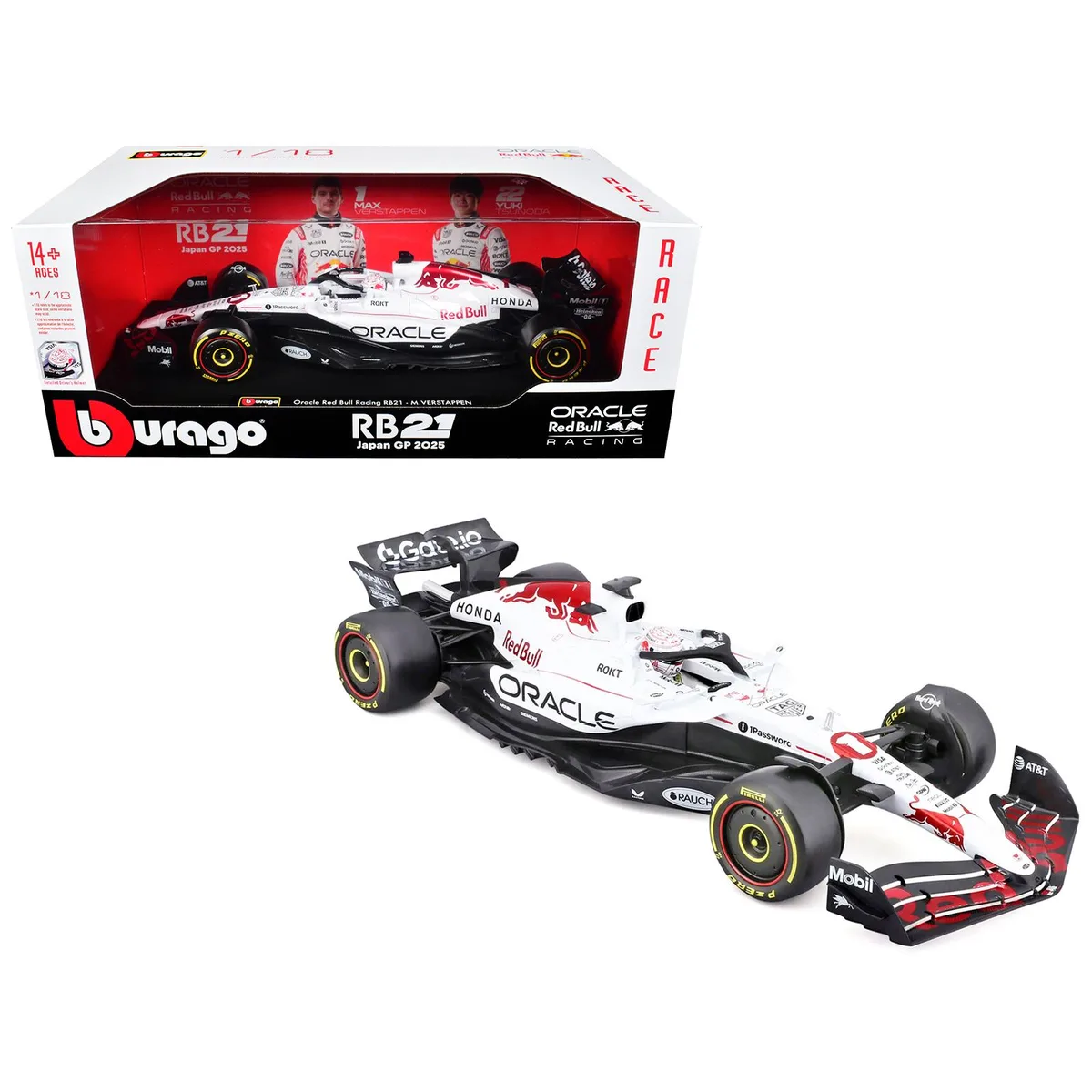 BBURAGO BBURAGO Red Bull RB21 #1 Verstappen Oracle Japanese GP 2025 1/18 Diecast — product photo