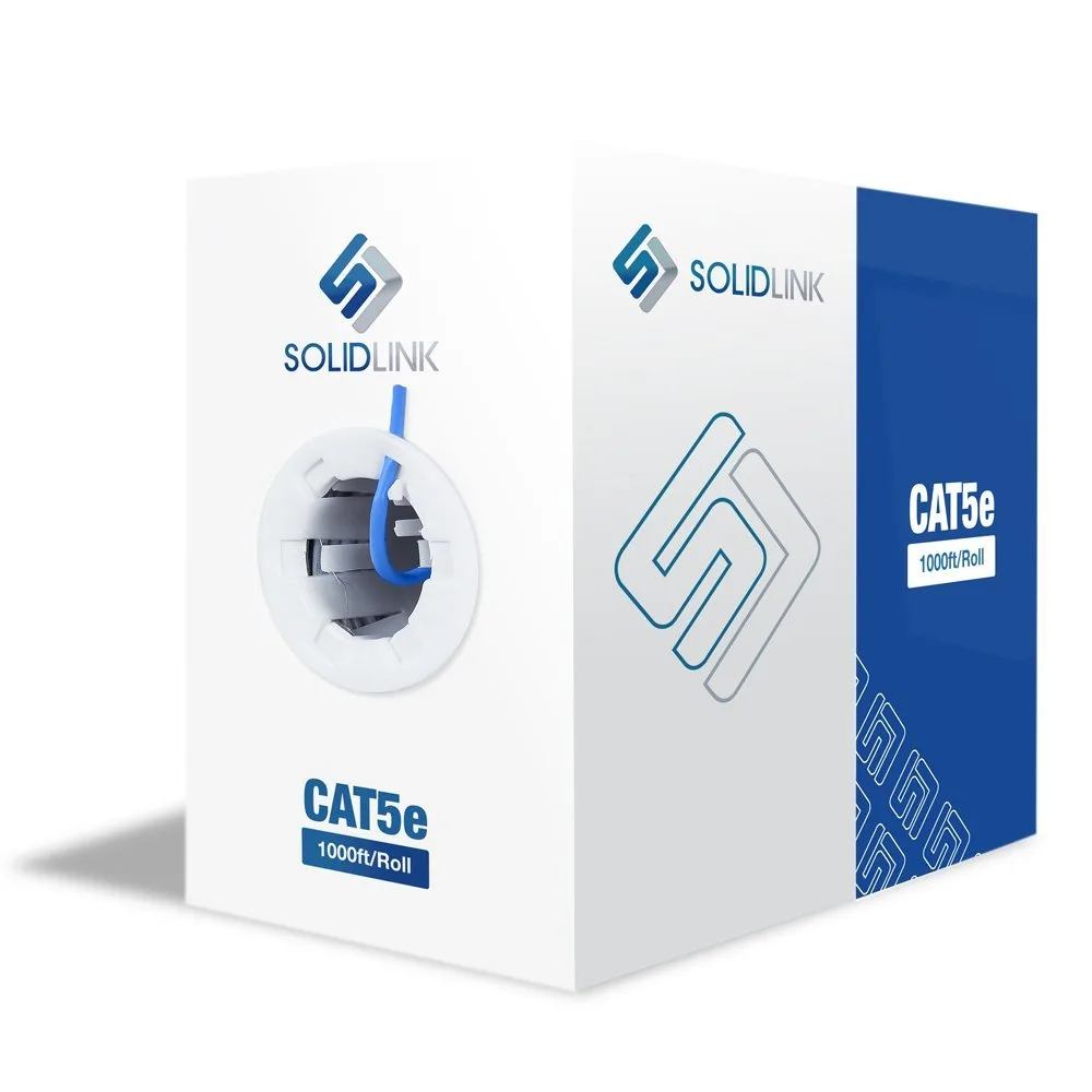 SDS, LLC SDS, LLC SolidLink SL601 CAT5e 1000ft 24AWG CCA network ethernet cable, Blue — product photo