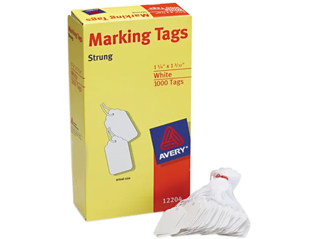 Avery Avery 12204 Marking Tags Strung 1-3/4" x 1-3/32" 1000 Ct mailing supply — product photo