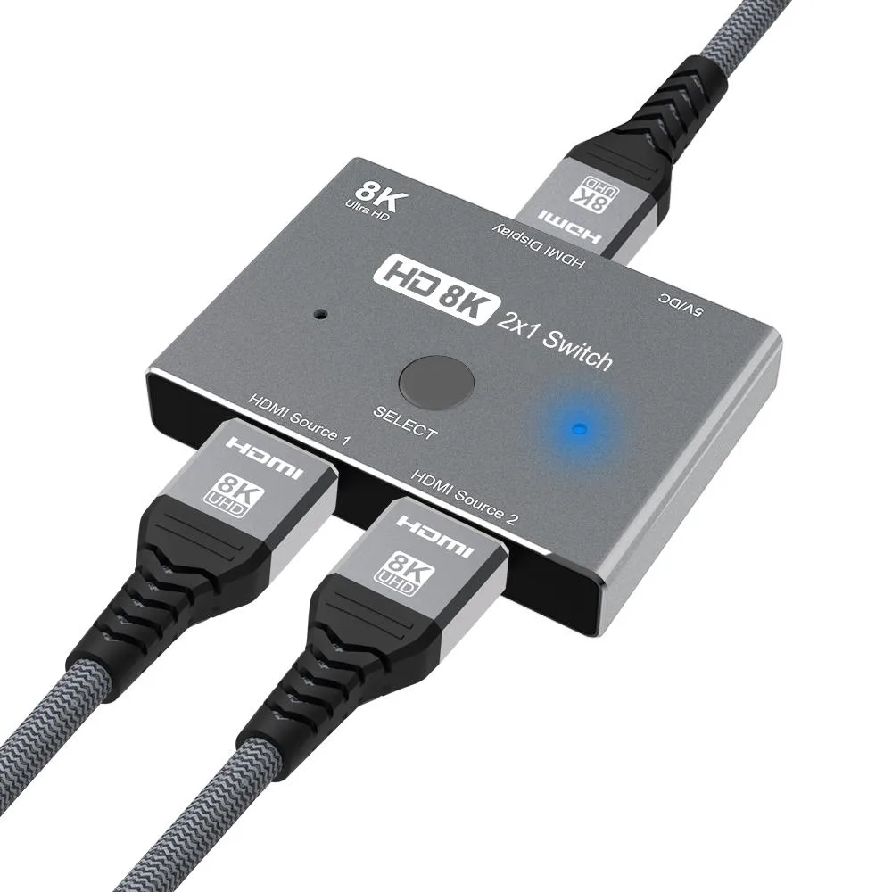 AUBEAMTO AUBEAMTO HDMI 2.1 Switch 2 in 1 Out 8K@60Hz 4K@120Hz 48Gbps Black — product photo