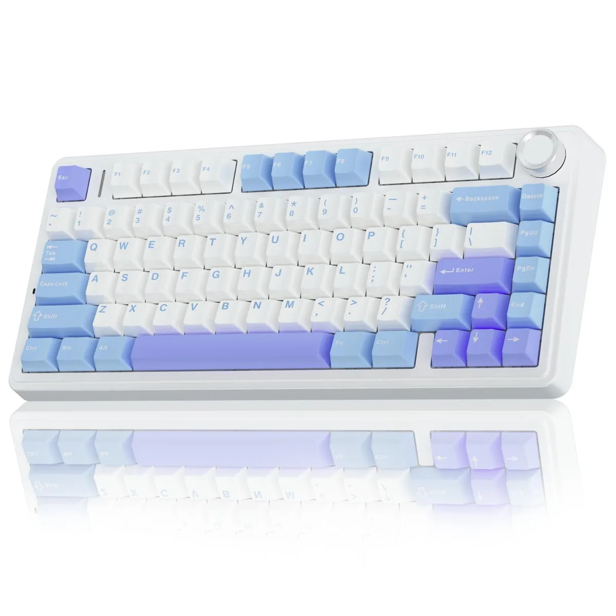 Vszerda Vszerda F75 75% Wireless Mechanical Gaming Keyboard Hot Swappable Creamy Linear Switches RGB White Blue Purple — product photo