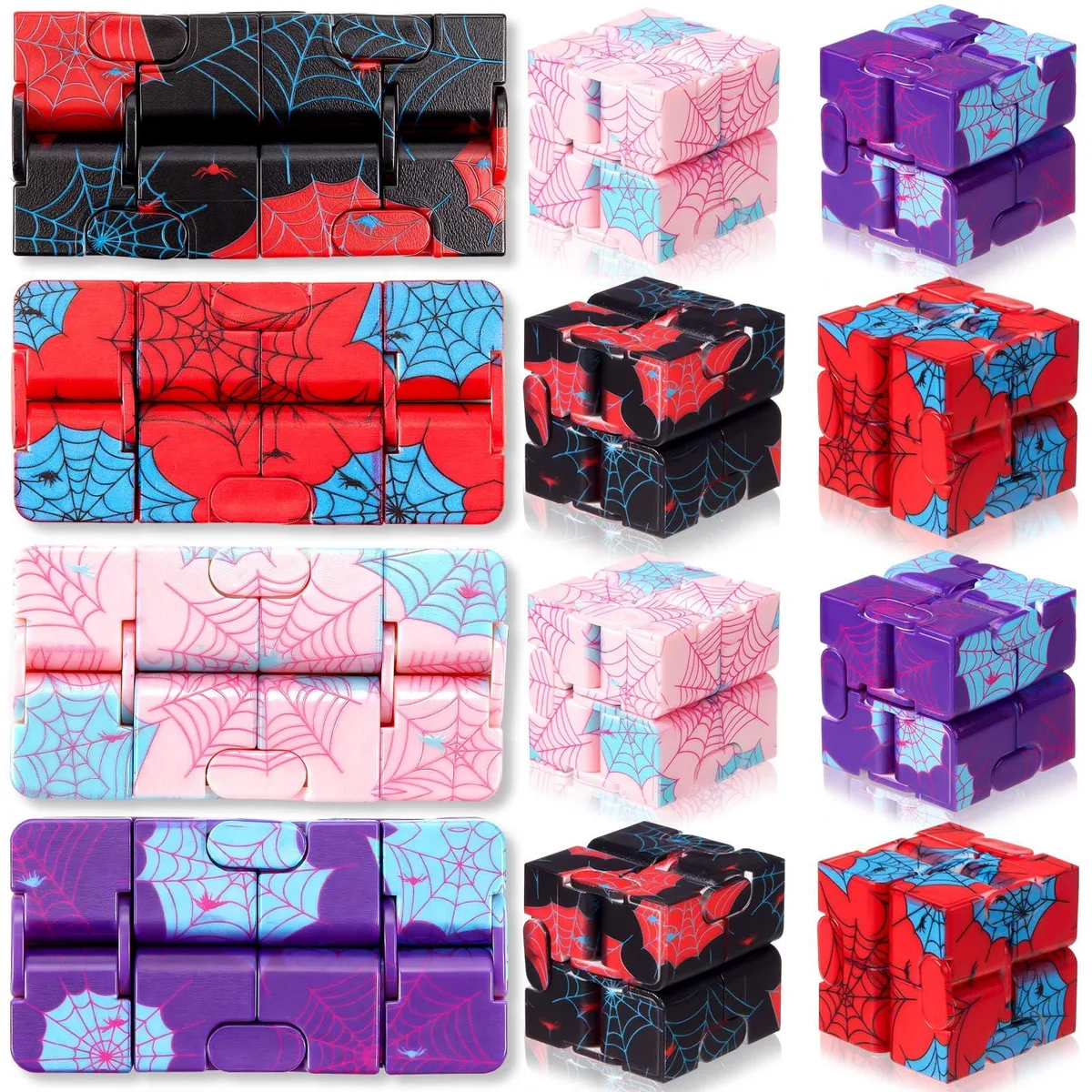 12 Pack Infinity Cube Fidget Gadget Multicolor 1.57in — product photo