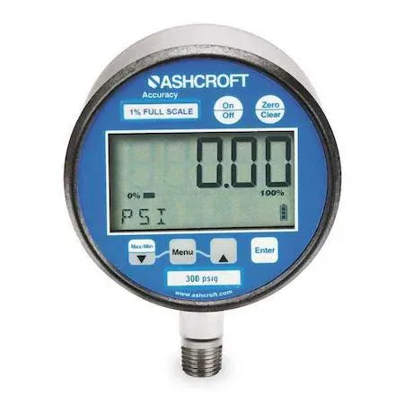 Stainless steel digital pressure gauge with 3 inch dial and bottom connection