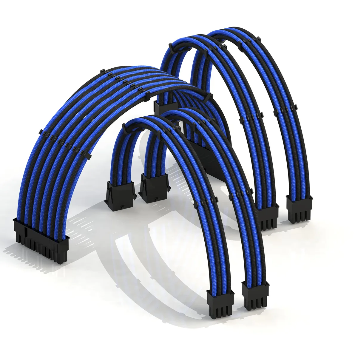  Monoprice 187 PSU Cable Extension Kit 500mm BlueBlack 24-Pin 2x 8-Pin CPU 2x 8-Pin GPU — product photo