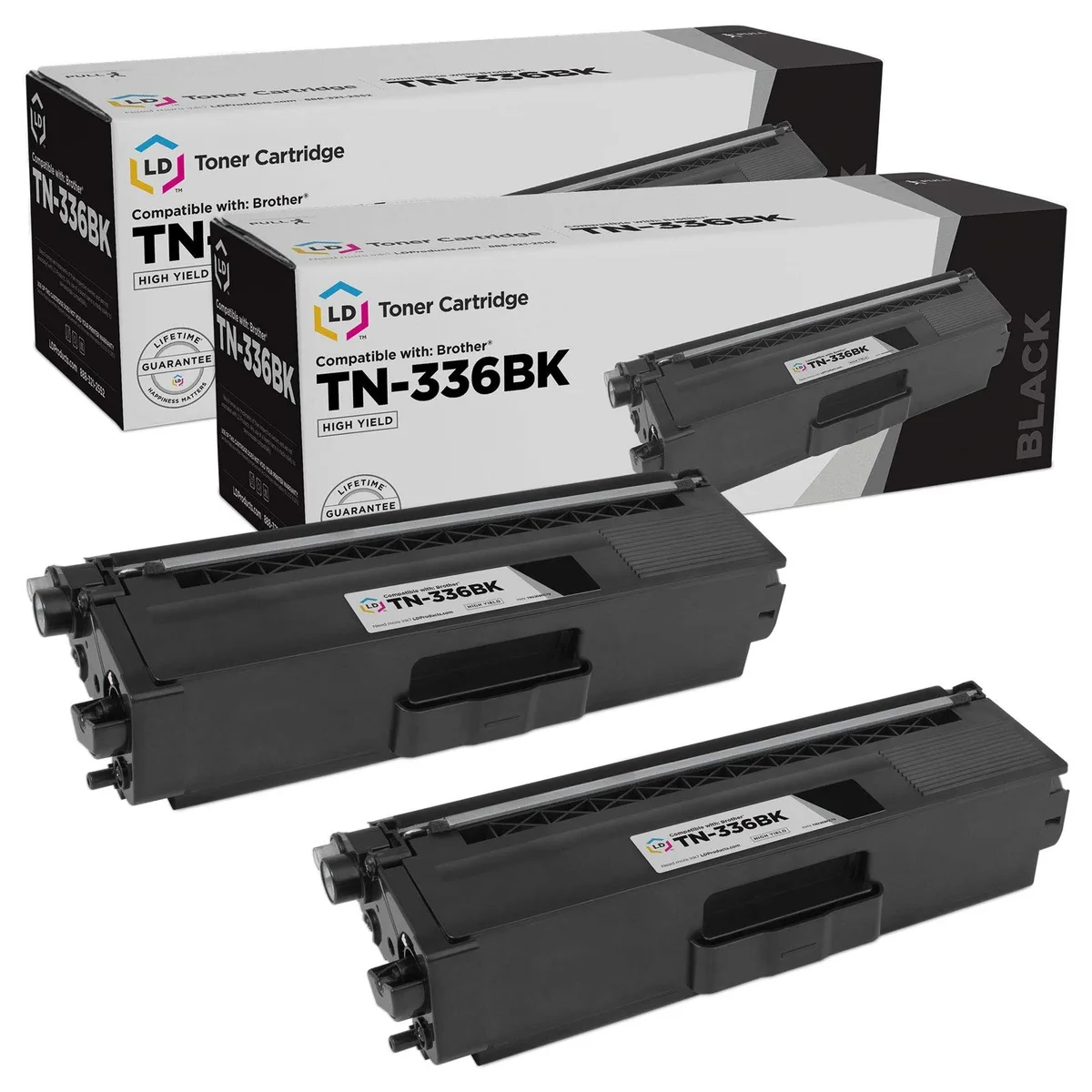 LD Products LD Products Compatible Toner Cartridge Brother TN336BK High Yield Black 2-Pack — product photo