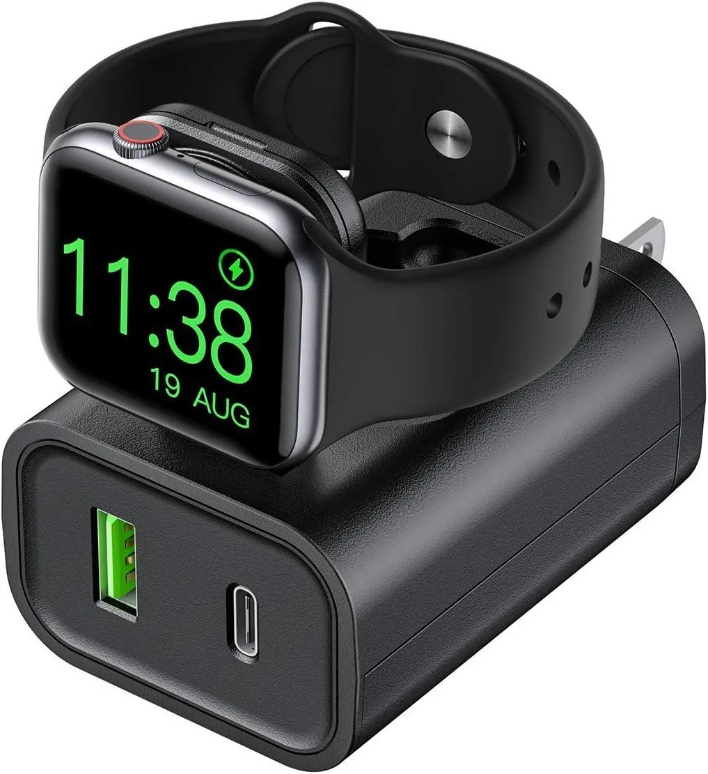 PISKEKAT PISKEKAT 24W USB-C PD Wall Charger Kit with Foldable Apple Watch Wireless Charger — product photo